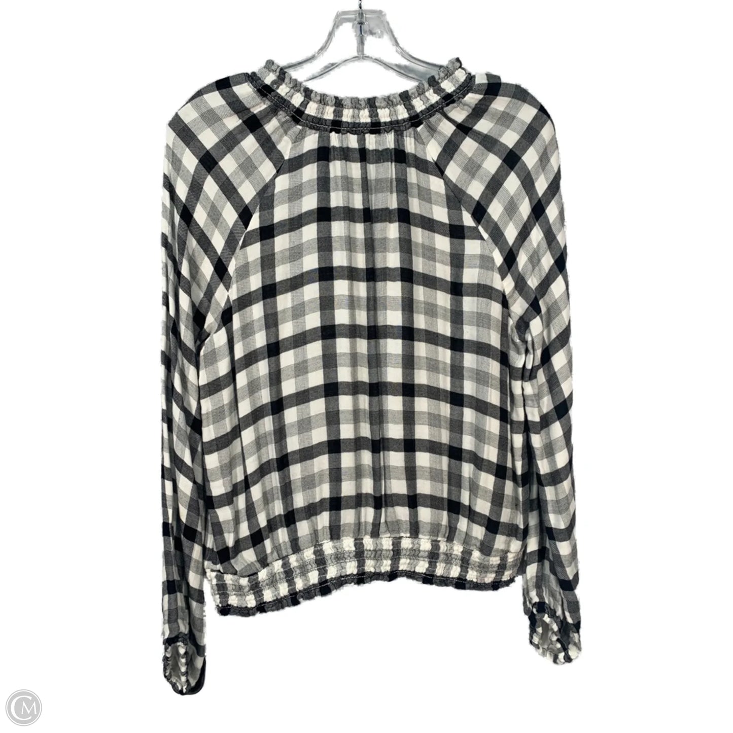 Top Long Sleeve By Cloth & Stone In Black & White, Size: M