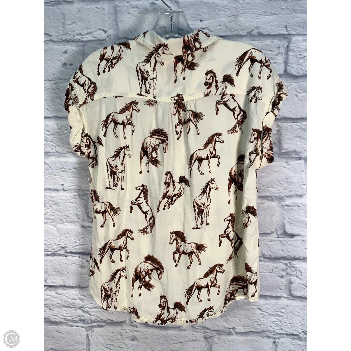 Top Sleeveless By Clothes Mentor In Brown & Cream, Size: M