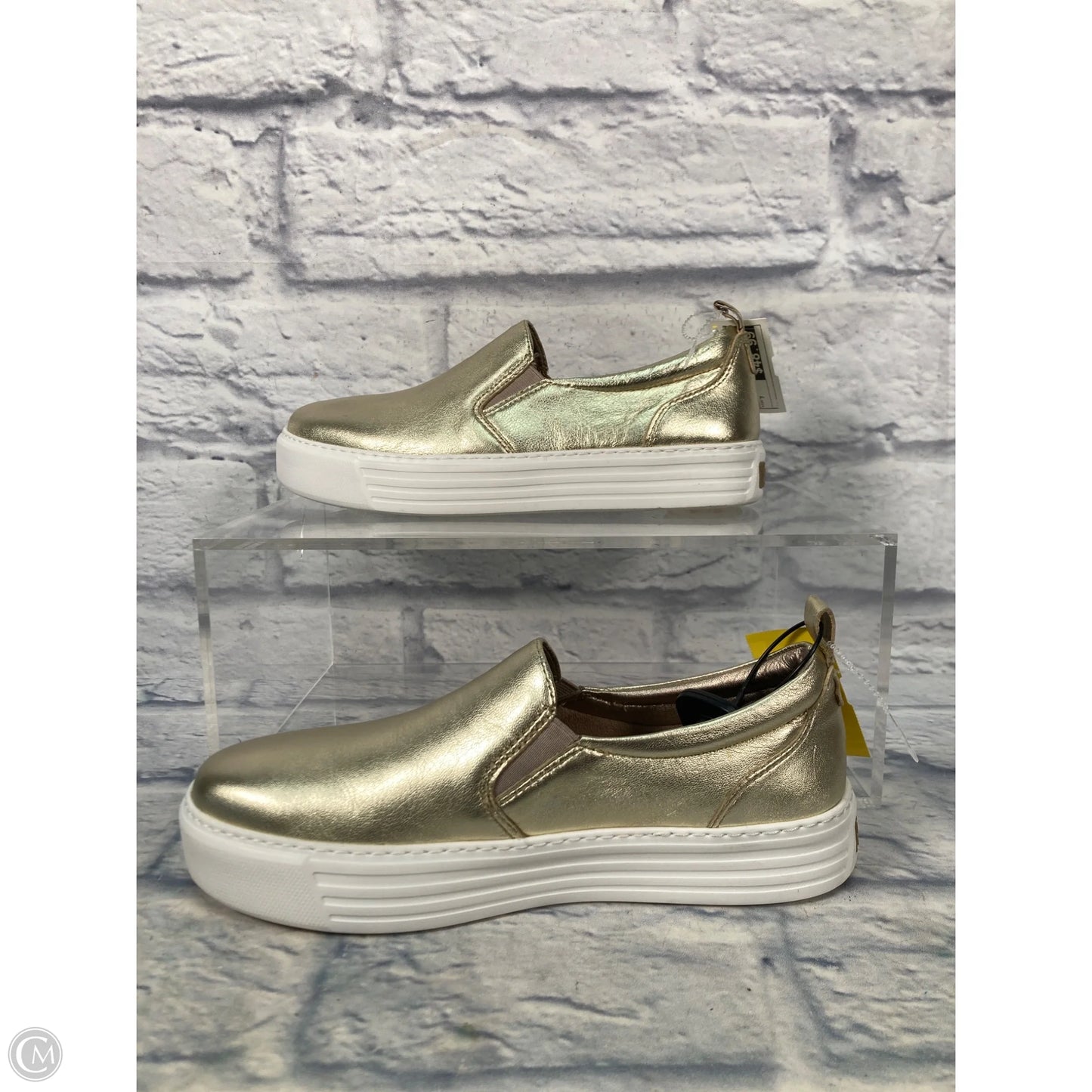 Shoes Sneakers By Earth In Gold & White, Size: 7