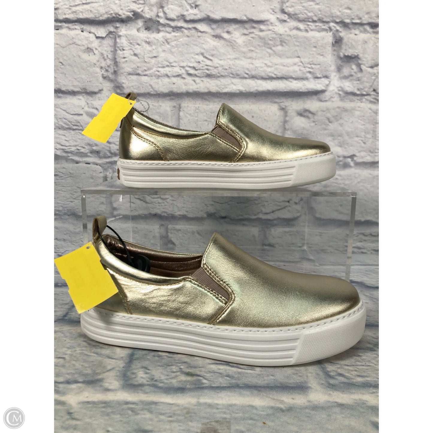 Shoes Sneakers By Earth In Gold & White, Size: 7