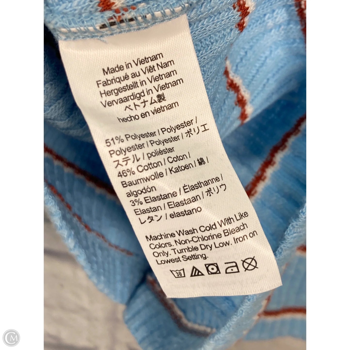 Top Long Sleeve By J. Crew In Blue & Brown, Size: Xl