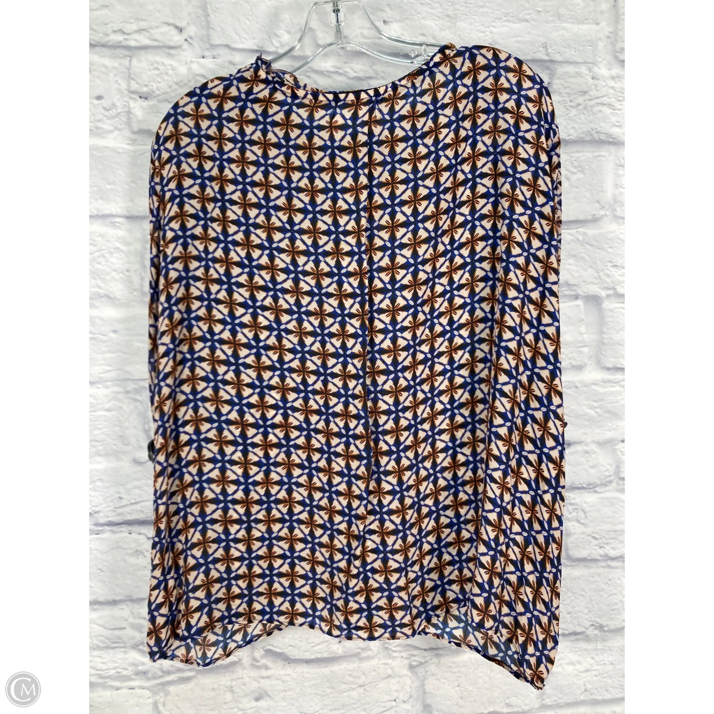 Top Short Sleeve By Velvet By Graham & Spencer In Blue & Tan, Size: Xl