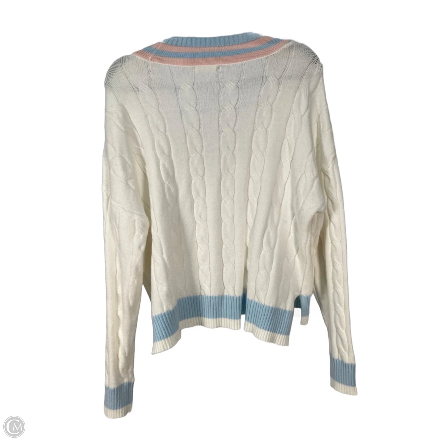 Sweater By Mi Ami In Blue & White, Size: L