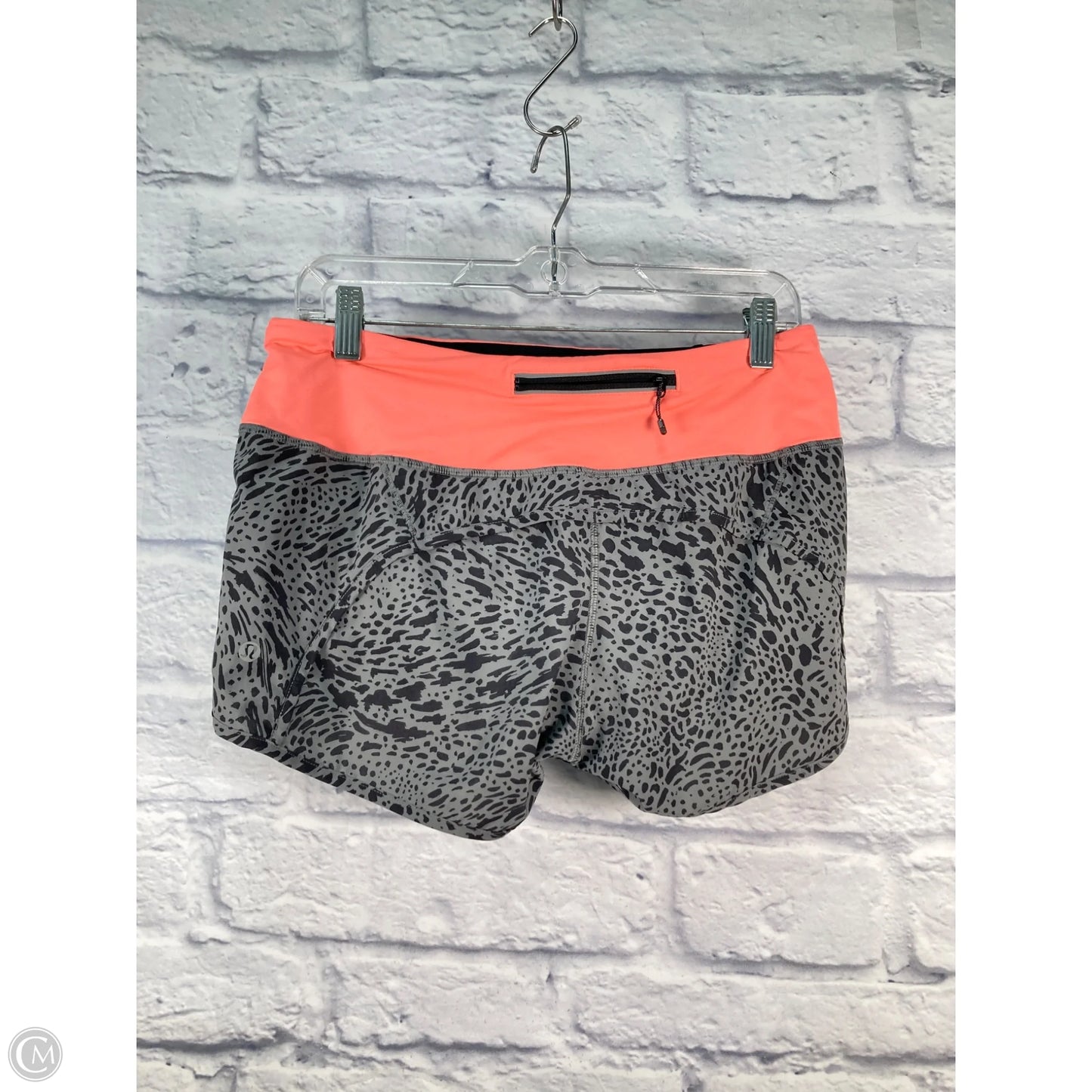 Athletic Shorts By Lululemon In Grey & Orange, Size: S