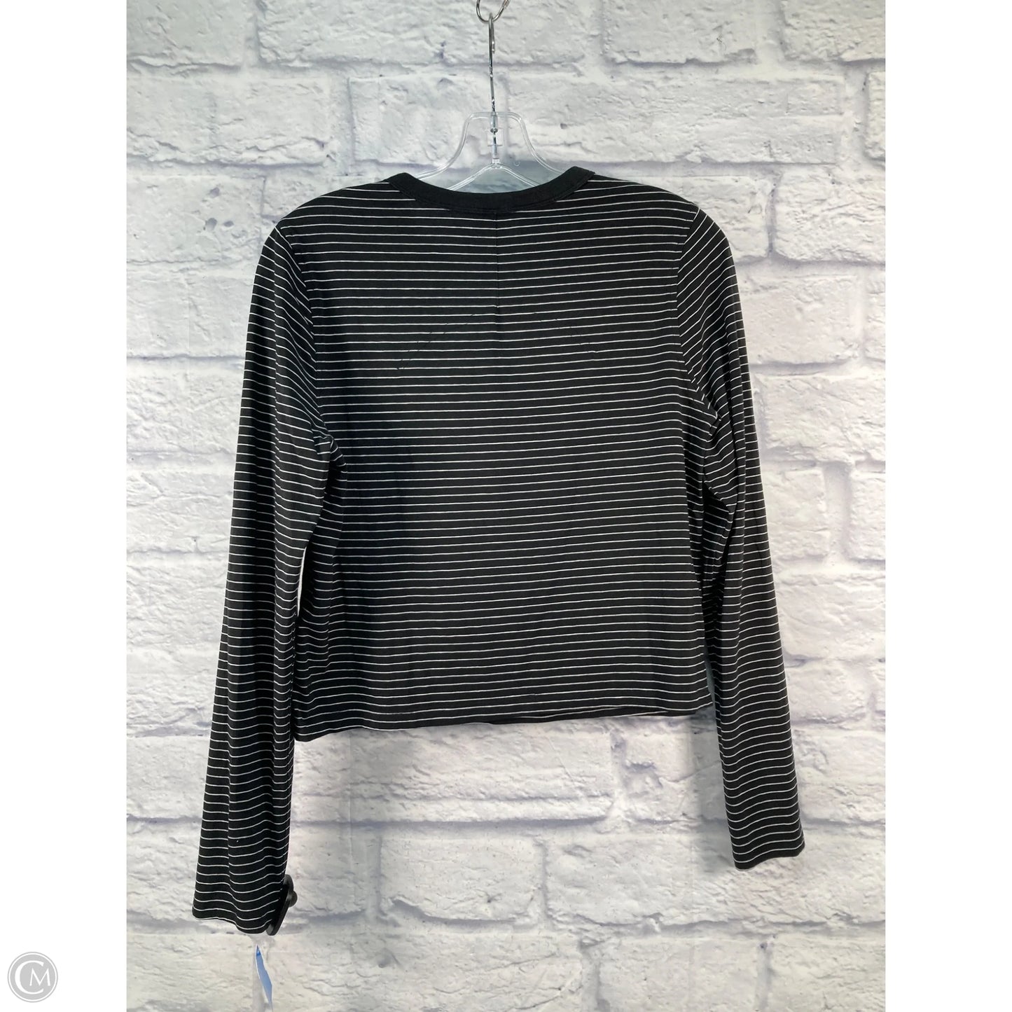 Athletic Top Long Sleeve Crewneck By Lululemon In Black & White, Size: S