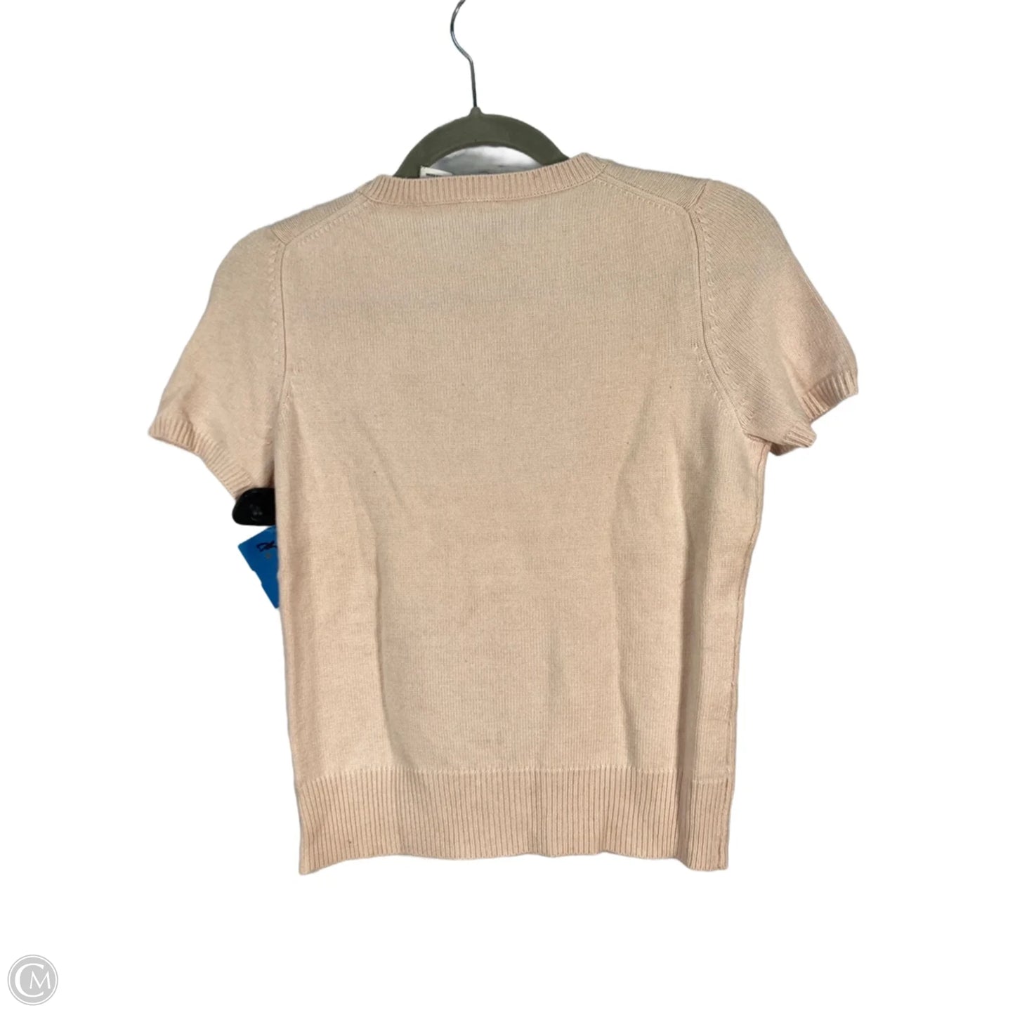 Sweater Short Sleeve By Real Clothes In Pink & White, Size: Xs