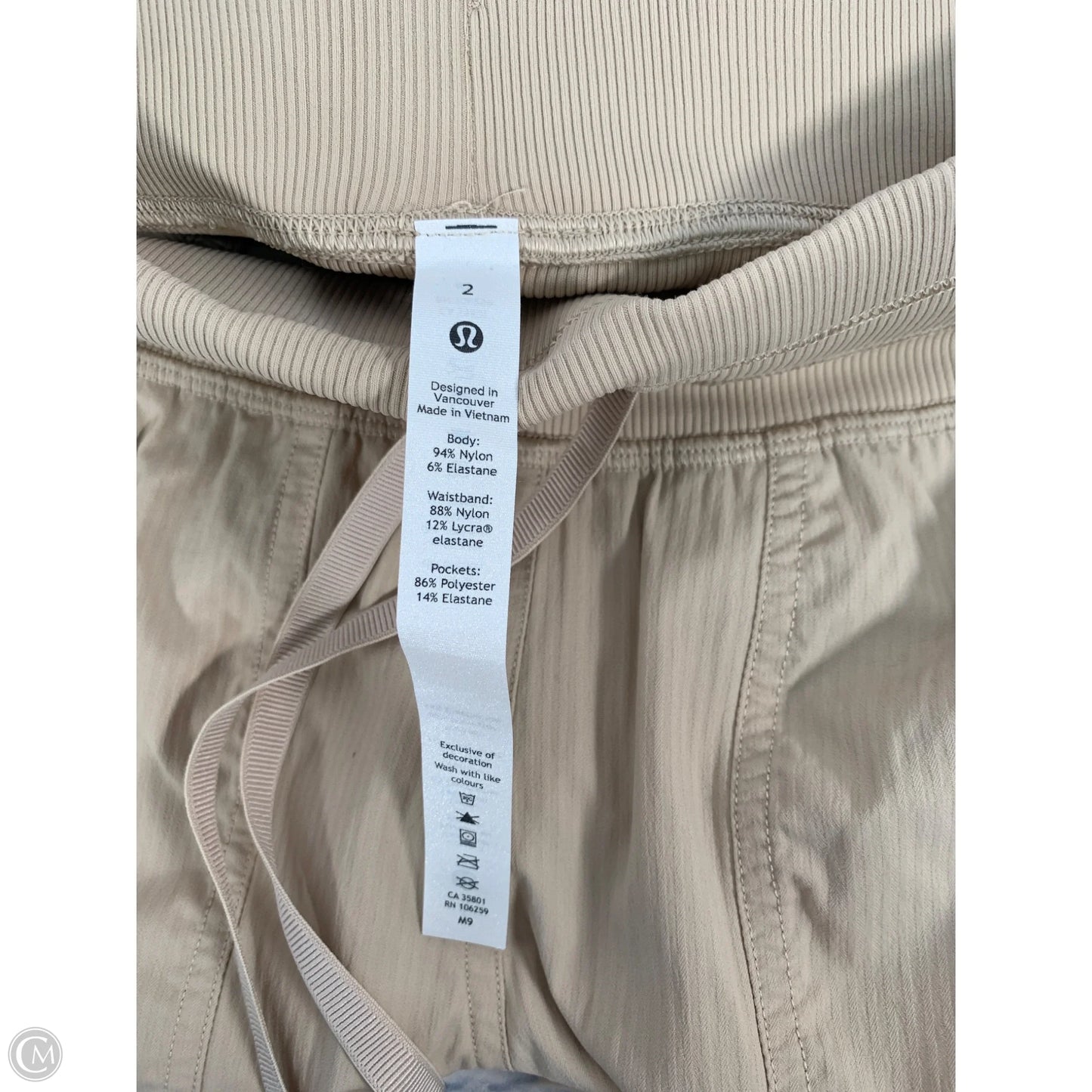 Athletic Pants By Lululemon In Tan, Size: Xs