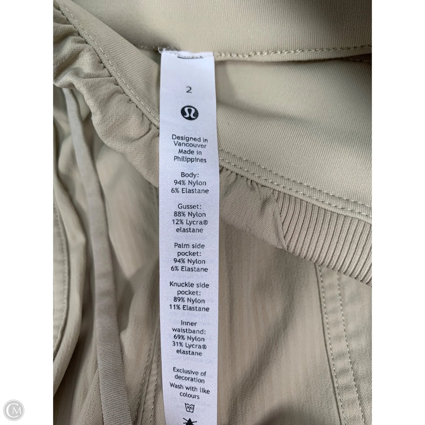 Athletic Pants By Lululemon In Tan, Size: Xs