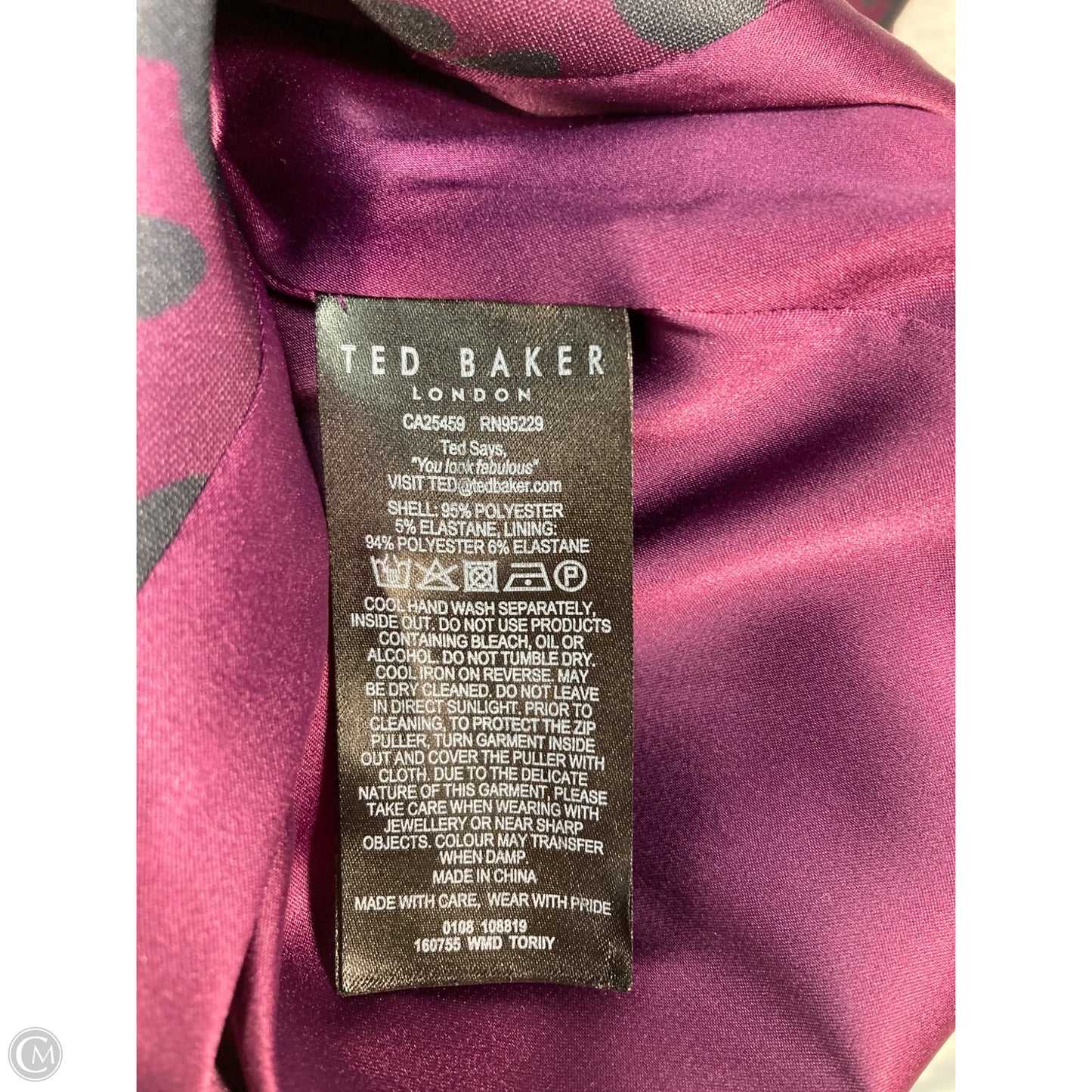 Dress Casual Midi By Ted Baker In Purple, Size: Xs