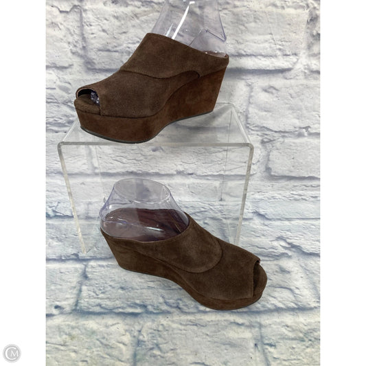 Shoes Heels Wedge By Clothes Mentor In Brown, Size: 7.5