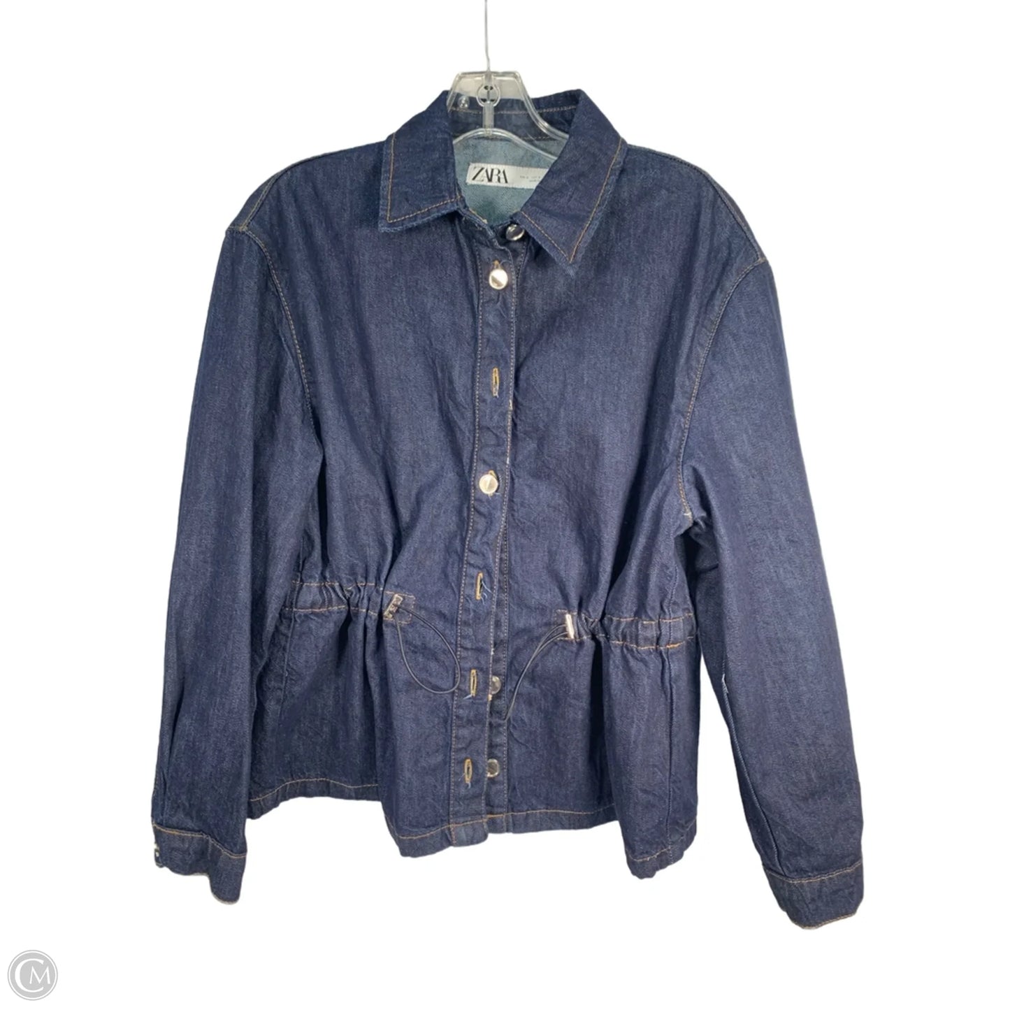 Jacket Denim By Zara In Blue, Size: 8