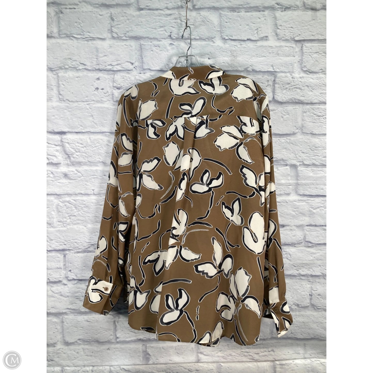 Top Long Sleeve Designer By Lafayette 148 In Tan, Size: Xl