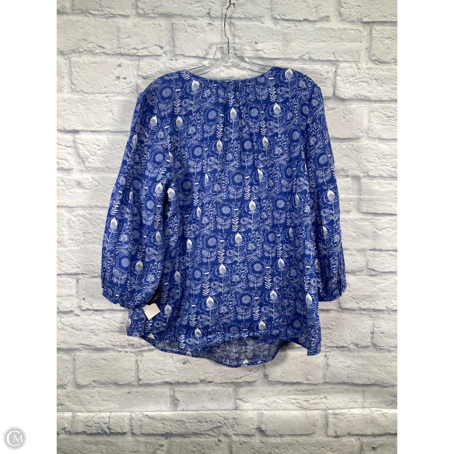 Top 3/4 Sleeve By Talbots In Blue, Size: Xl
