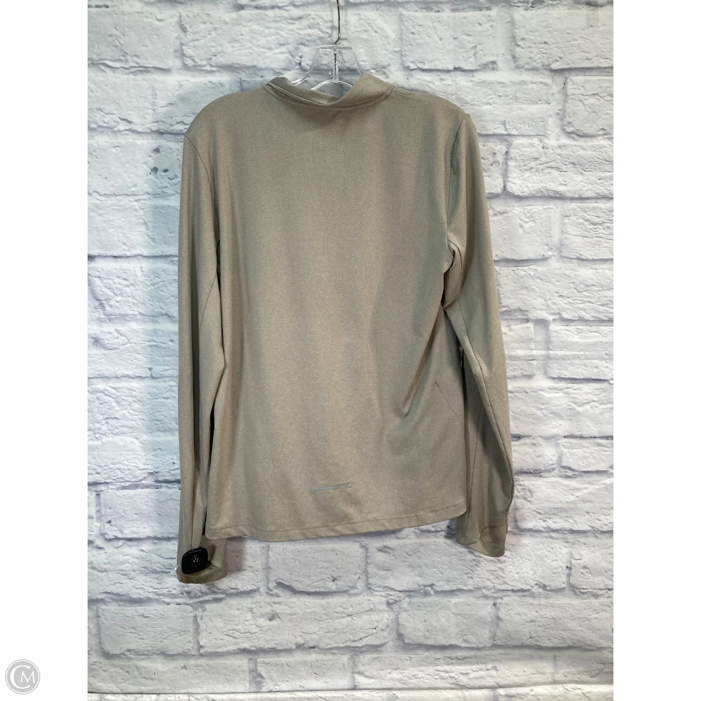 Athletic Top Long Sleeve Collar By The North Face In Beige, Size: L