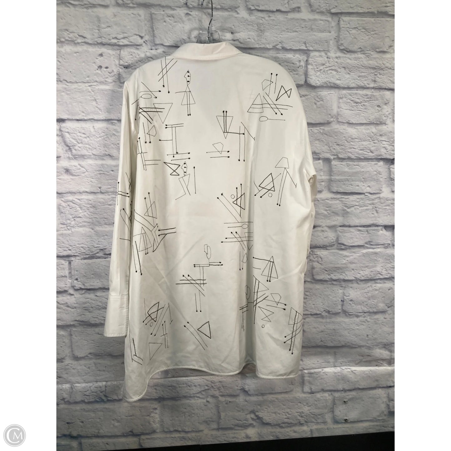 Top Long Sleeve By Lafayette 148 In Black & White, Size: Xl