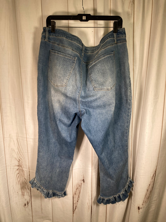 Cato Fashions  Cato Ruffle Hem Cropped Jeans