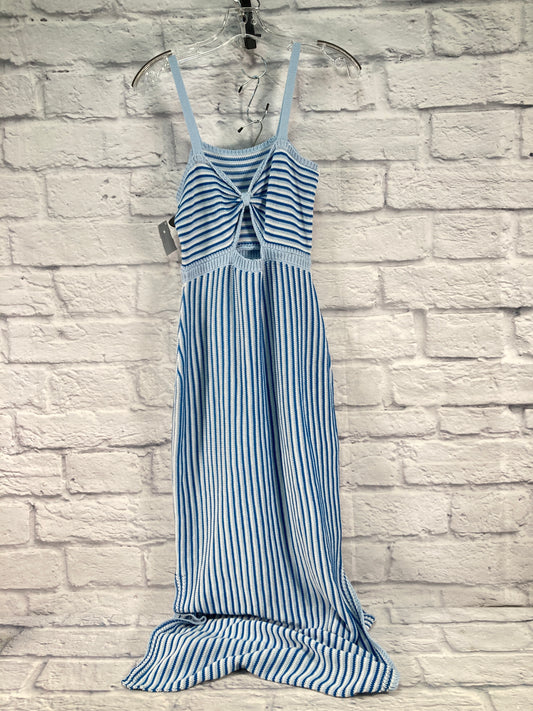 Blue & White Dress Casual Maxi Clothes Mentor, Size S