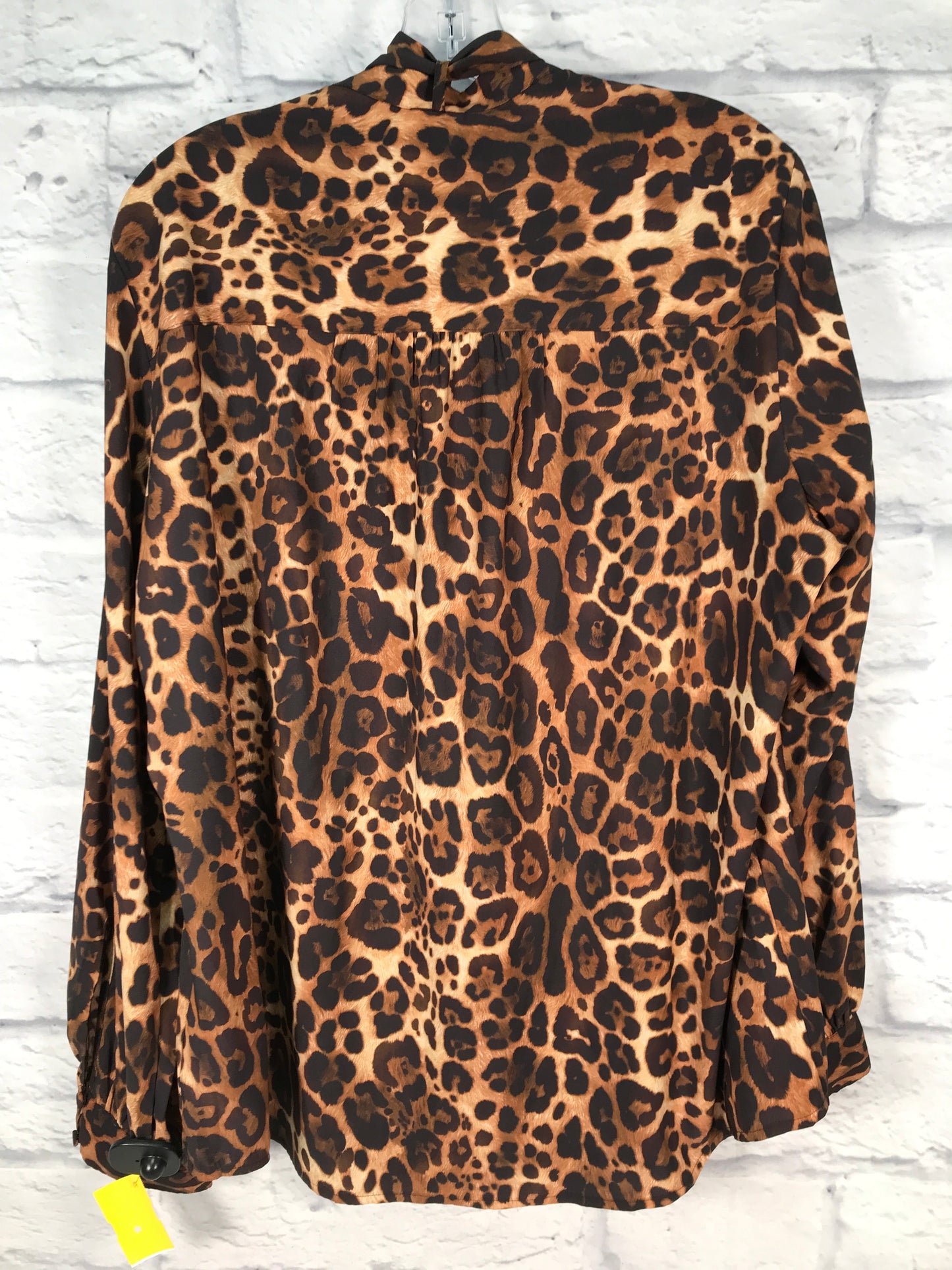 Blouse Long Sleeve By Express In Animal Print, Size: Xl