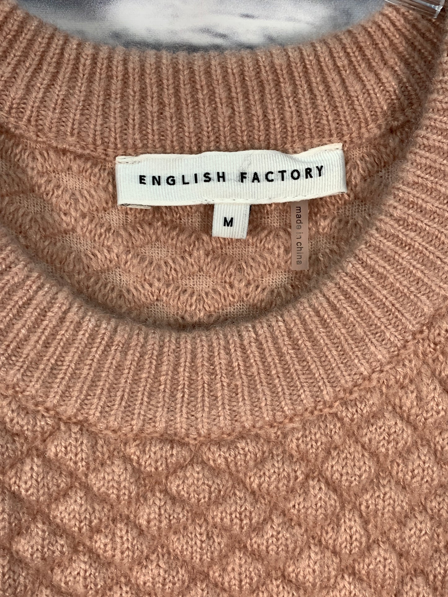 Sweater Short Sleeve By English Factory In Pink, Size: M