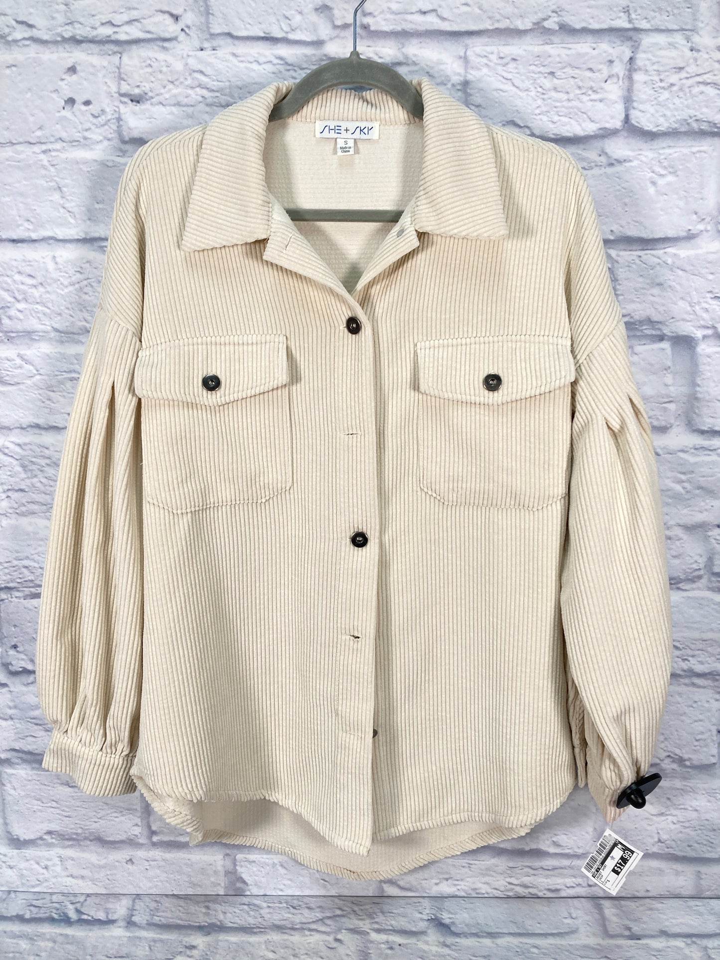 Jacket Shirt By She + Sky In Cream, Size: S