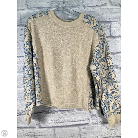 Top Long Sleeve By Sundry In Blue & Cream, Size: S