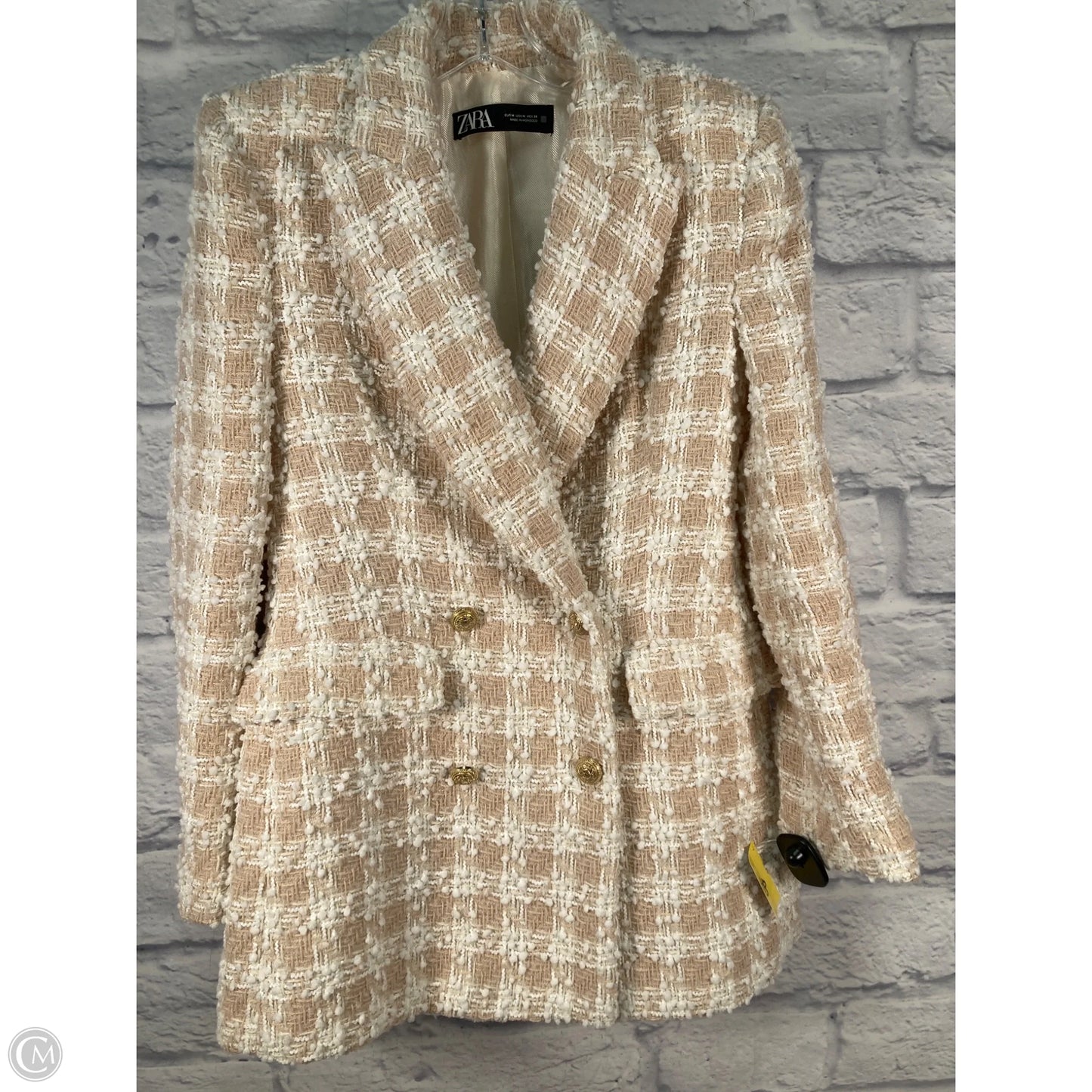Dress Work By Zara In Tan & White, Size: M