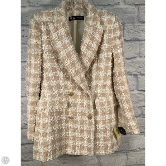 Dress Work By Zara In Tan & White, Size: M