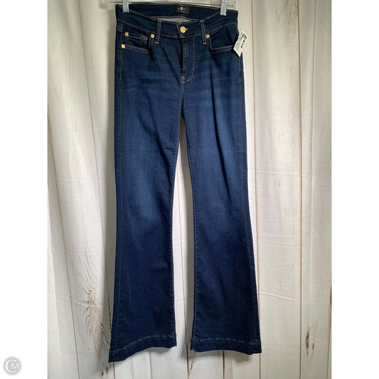 Jeans Wide Leg By 7 For All Mankind In Blue Denim, Size: 2