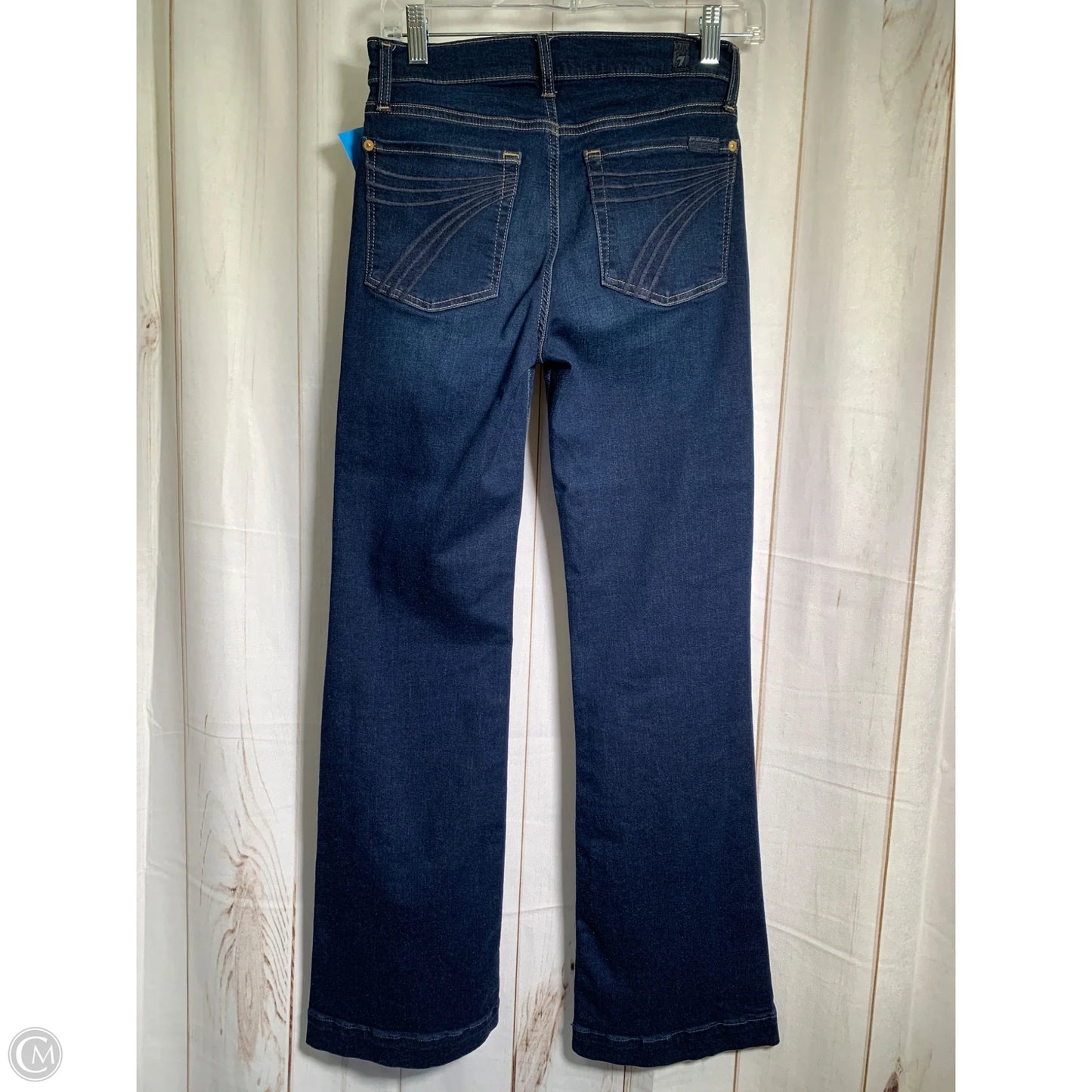 Jeans Wide Leg By 7 For All Mankind In Blue Denim, Size: 2