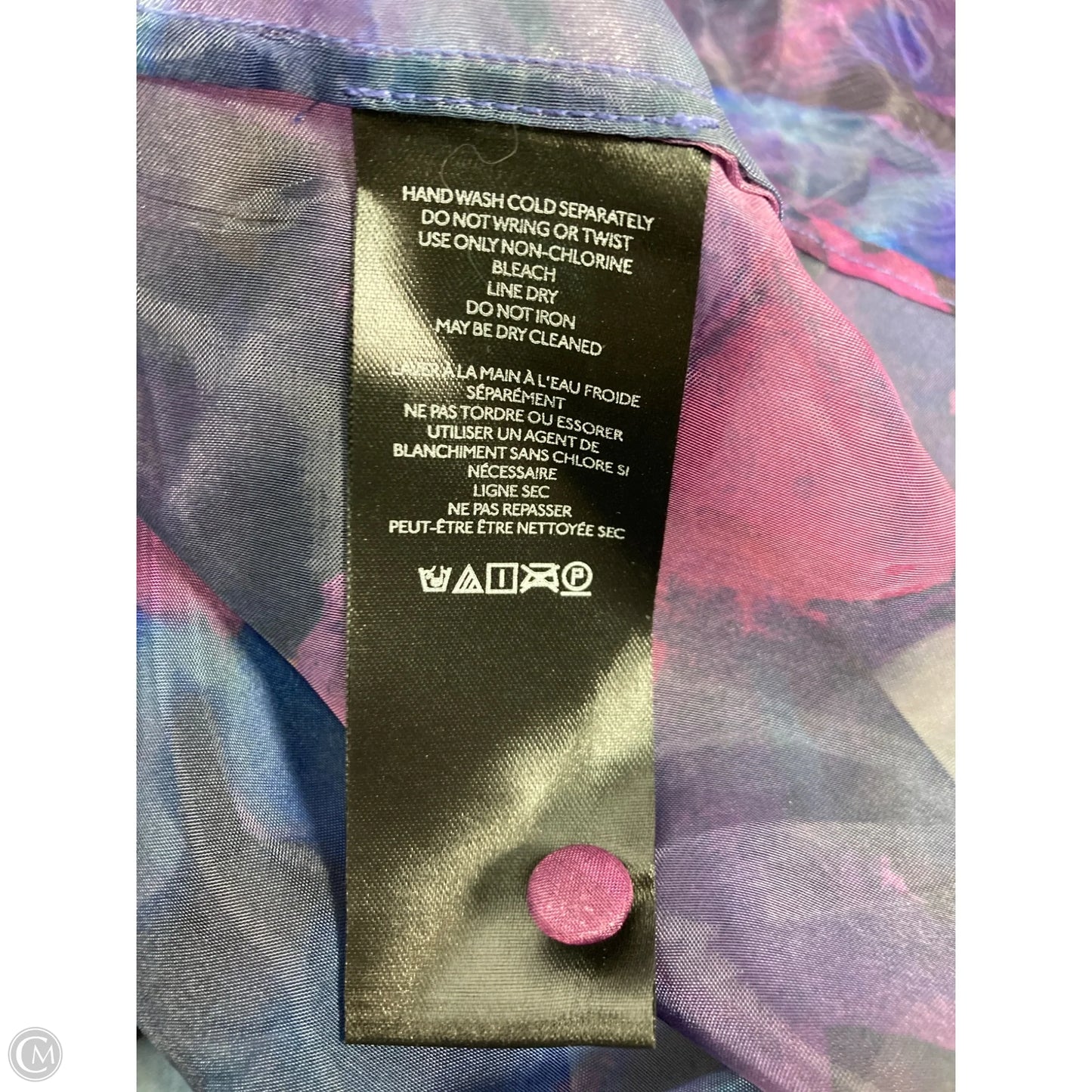 Blouse Long Sleeve By Anthropologie In Blue & Purple, Size: S