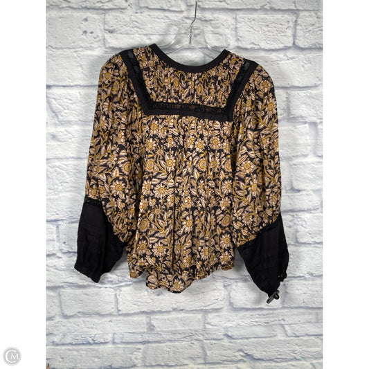 Top Long Sleeve By Cleobella In Black & Tan, Size: S