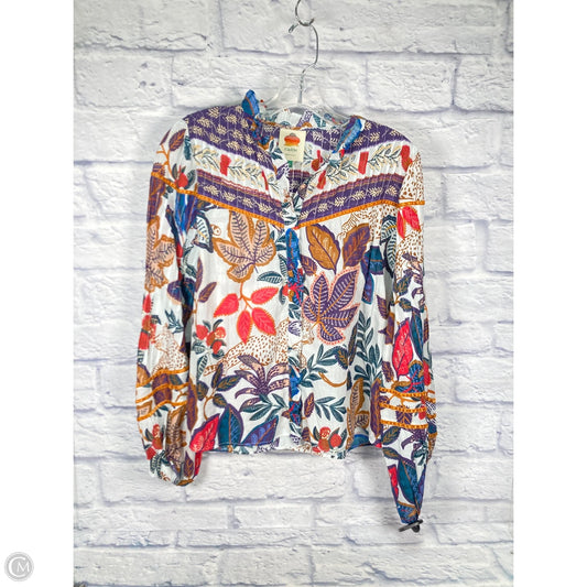 Top Long Sleeve By Farm Rio In Purple & White, Size: M