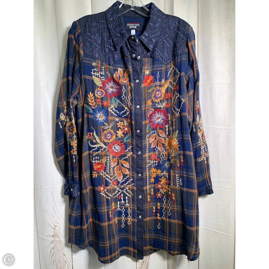 Dress Casual Short By Johnny Was In Blue & Orange, Size: S