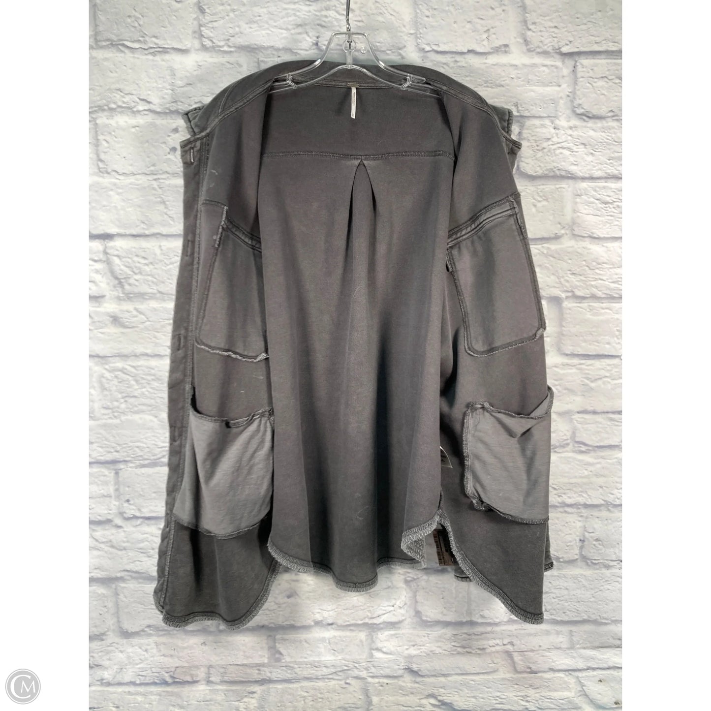 Jacket Shirt By Free People In Grey, Size: L