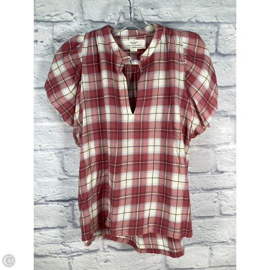 Top Short Sleeve By Birds Of Paradis By Trovata In Plaid Pattern, Size: S