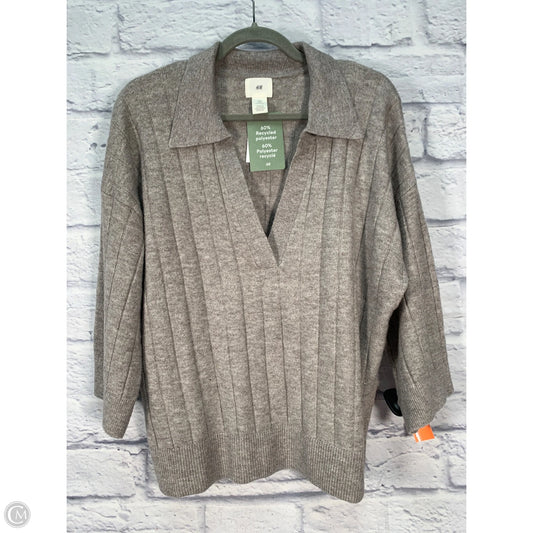 Sweater Short Sleeve By H&m In Grey, Size: M