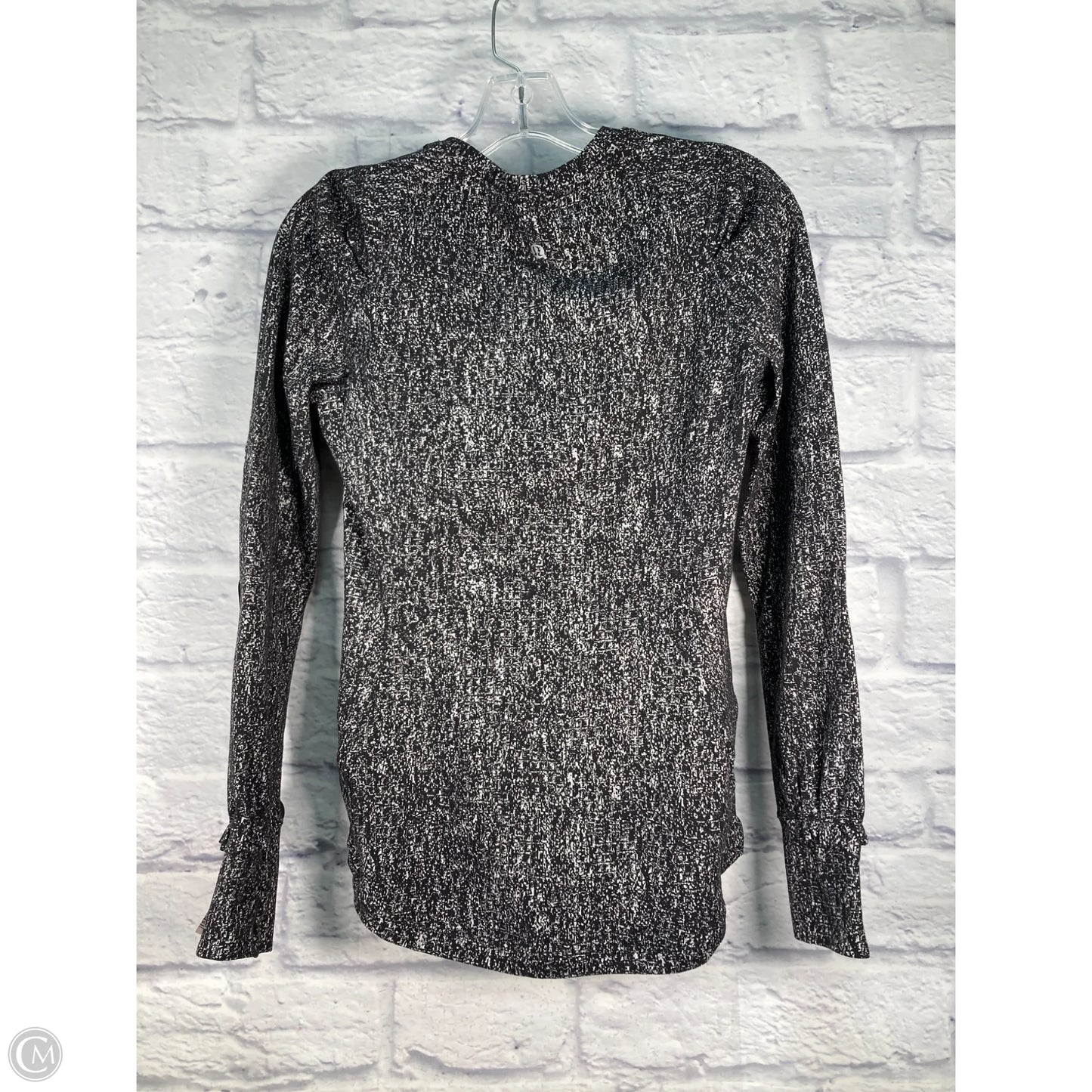 Athletic Top Long Sleeve Crewneck By Lululemon In Black & White, Size: S