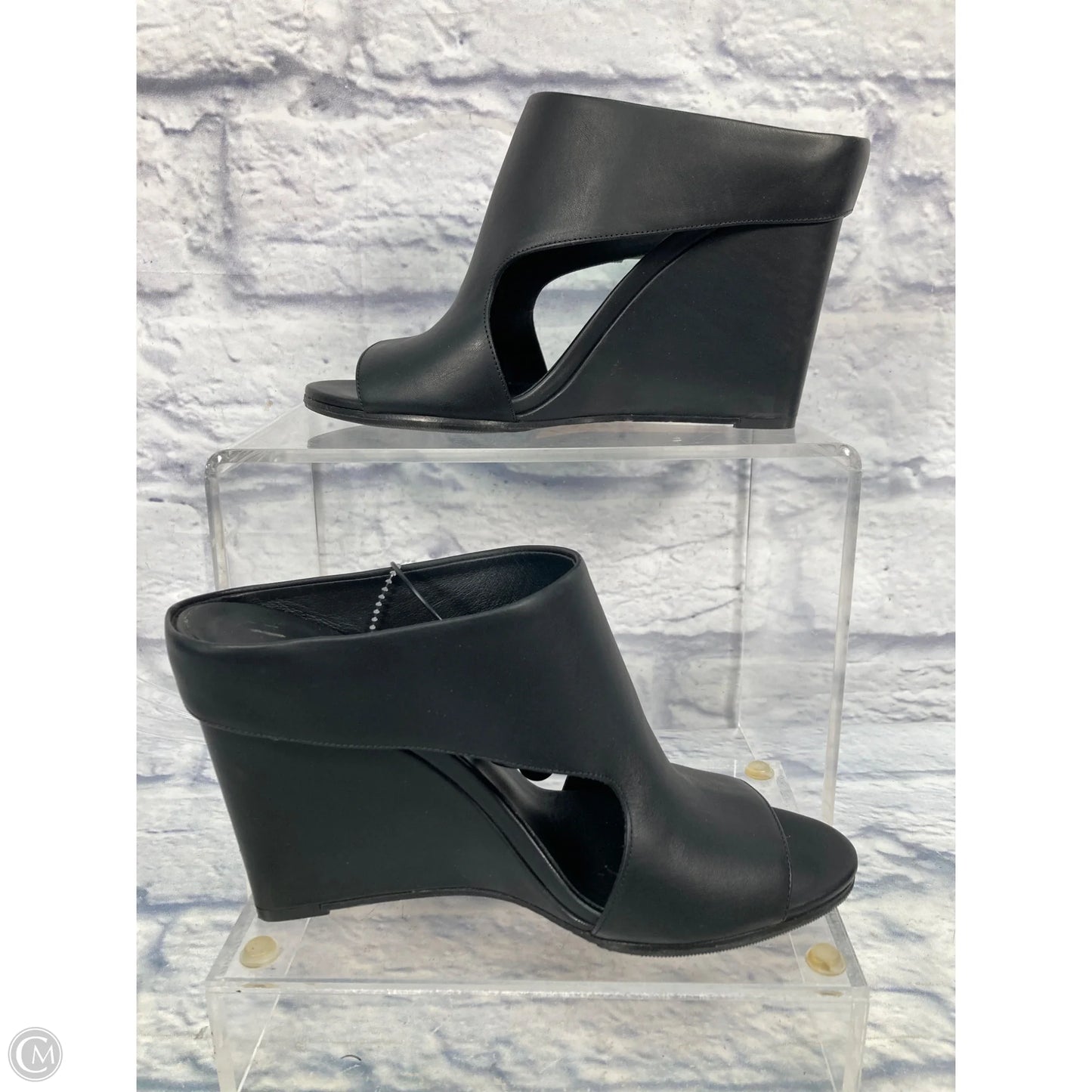 Sandals Heels Wedge By Vince In Black, Size: 9