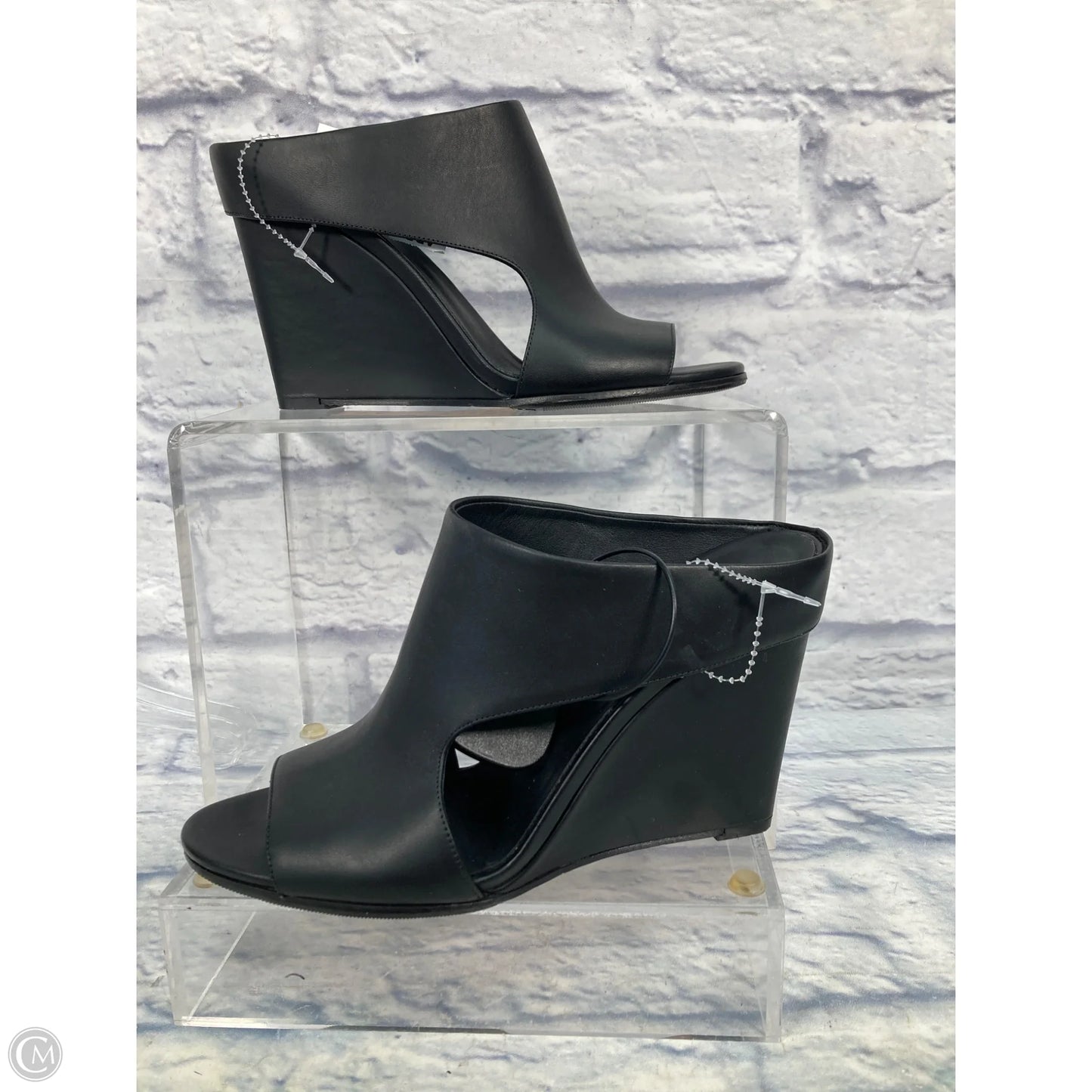 Sandals Heels Wedge By Vince In Black, Size: 9
