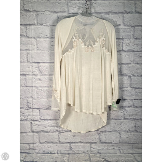 Top Long Sleeve By Free People In Cream, Size: M