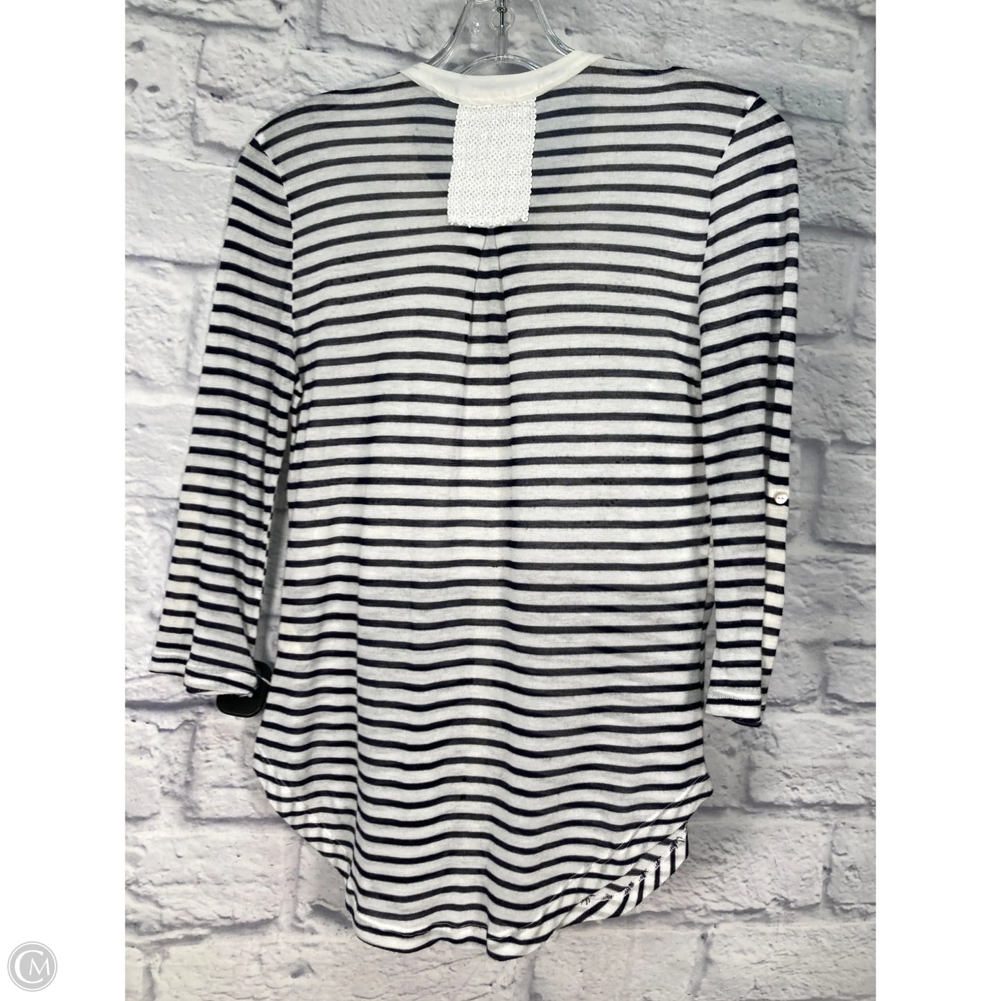 Top 3/4 Sleeve By Tiny In Blue & White, Size: Xs