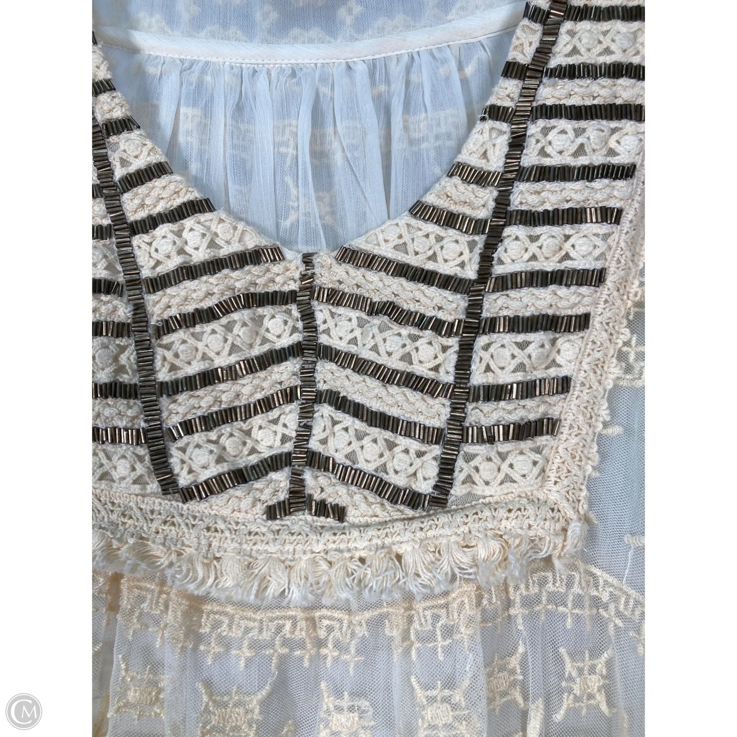 Blouse Sleeveless By Anthropologie In Cream, Size: Xs