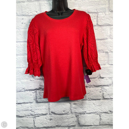 Top Short Sleeve By Crown And Ivy In Red, Size: L