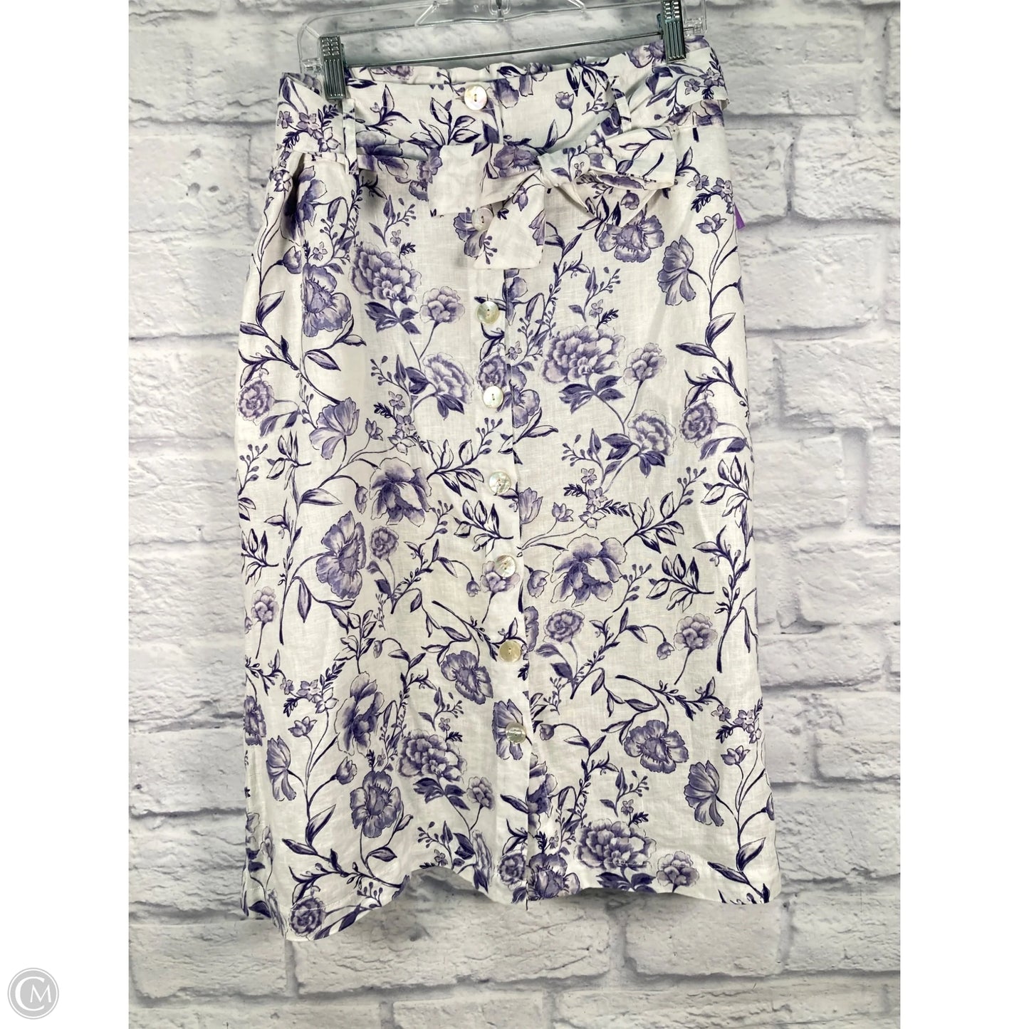Skirt Midi By Cynthia Rowley In Blue & White, Size: 14