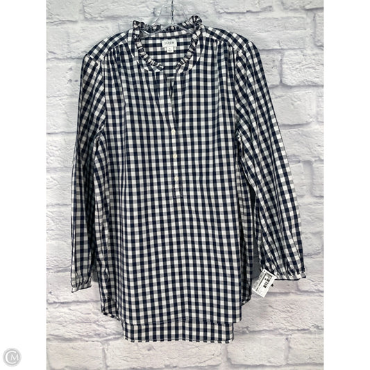 Top Long Sleeve By J. Crew In Blue & White, Size: L