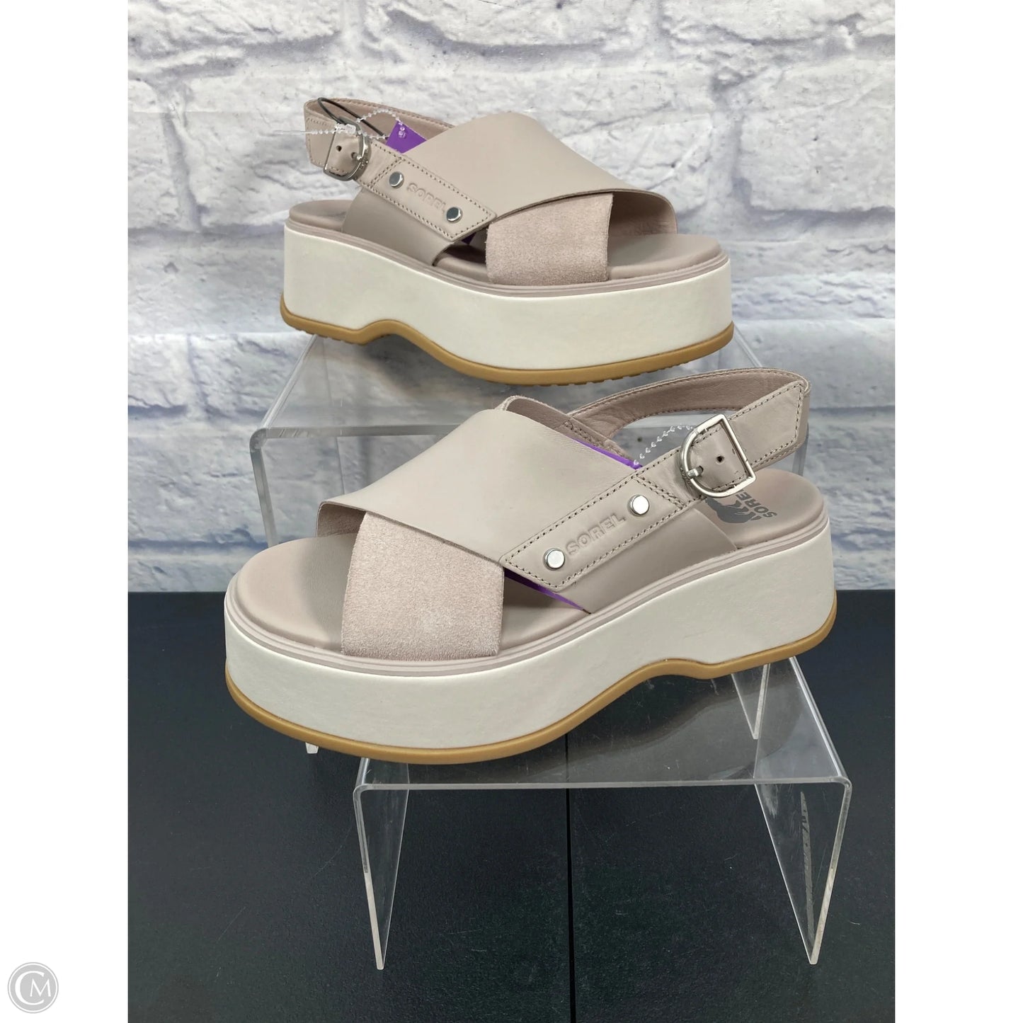 Sandals Heels Platform By Sorel In Grey, Size: 7