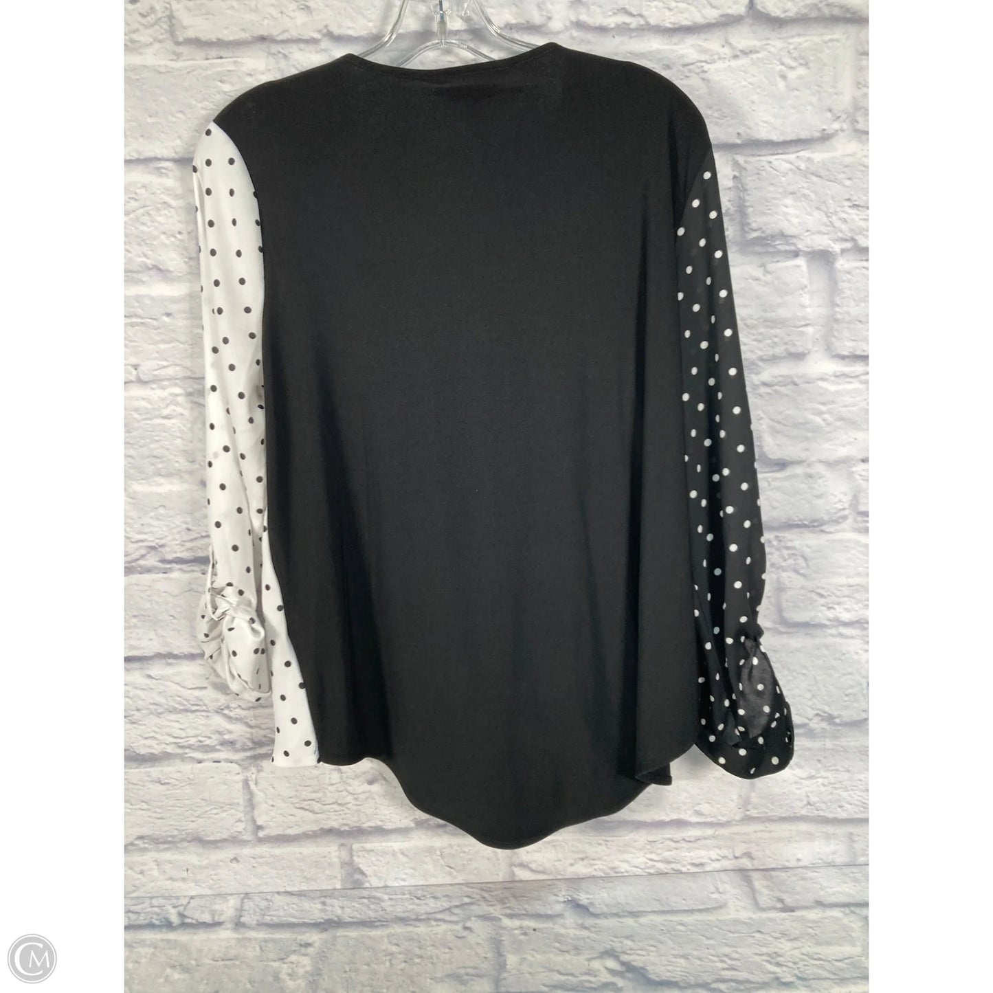 Blouse Long Sleeve By Investments In Black & White, Size: S
