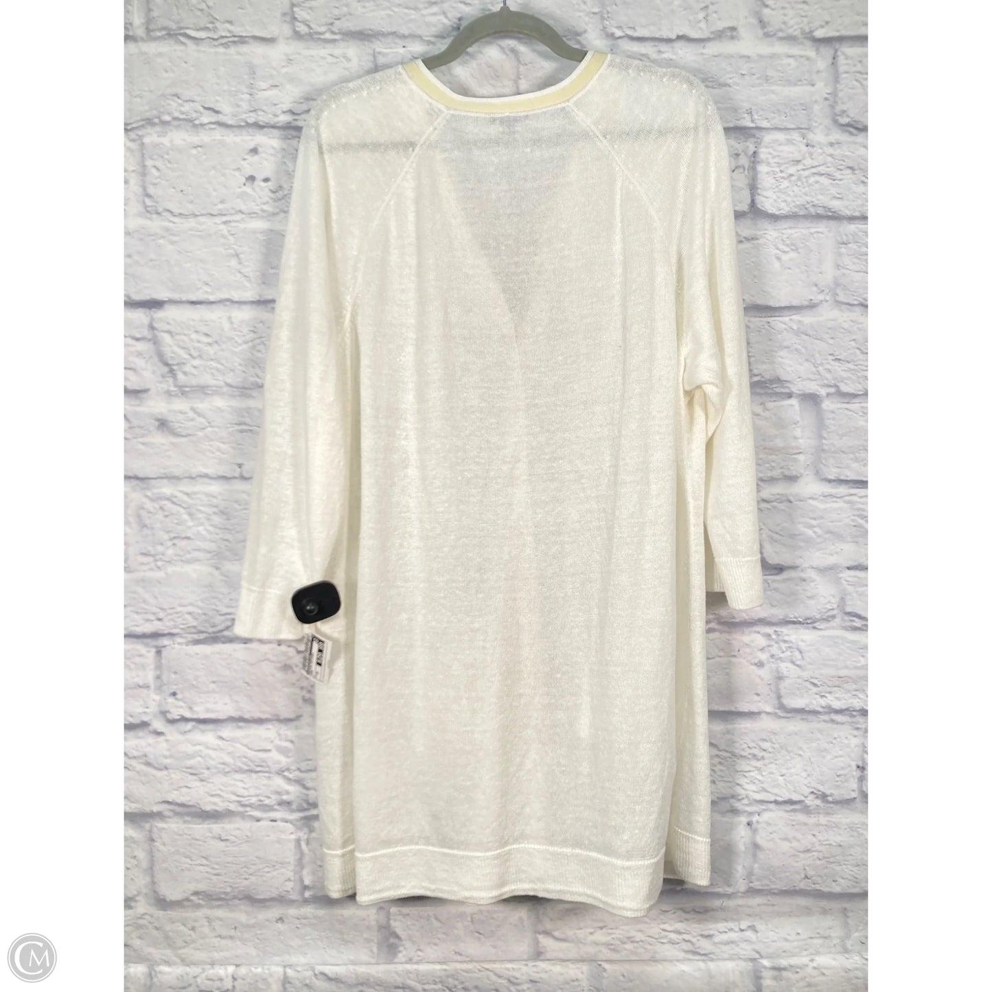 Cardigan Designer By Lafayette 148 In Cream, Size: 2x