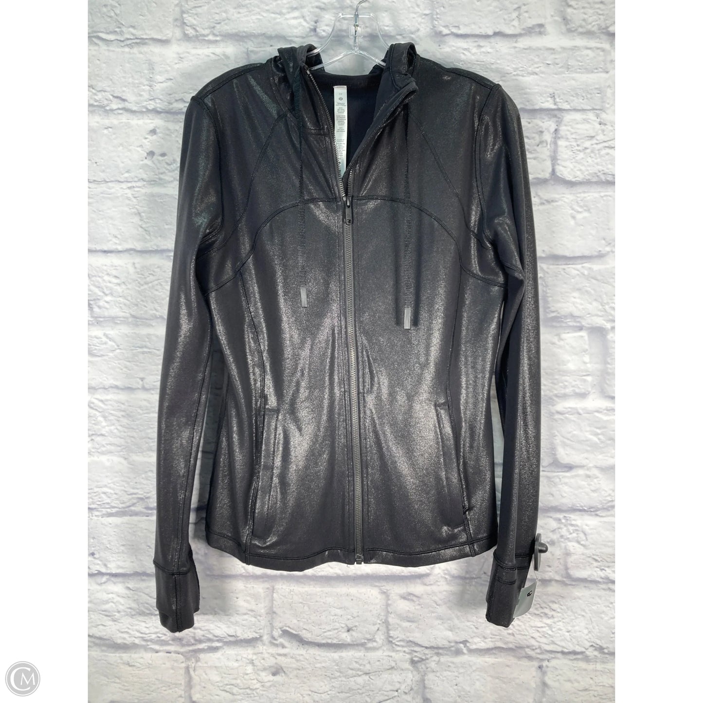 Athletic Jacket By Lululemon In Black, Size: 12