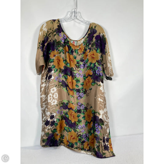 Tunic Designer By Johnny Was In Purple & Yellow, Size: L